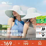 蕉下（beneunder）遮阳帽子女双面倍护渔夫帽防晒帽大檐防紫外线AL500蓝