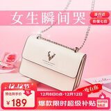 啄木鸟（TUCANO）包包女款2025年牛皮单肩包时尚链条斜挎小方女包圣诞新年生日礼物