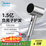 美的（Midea）1.5亿负离子电吹风 大功率护发吹风机 家用吹风筒 家电国家补贴FD205-星光银 节日/生日礼物推荐