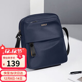 高尔夫GOLF单肩包男士休闲斜挎包男大容量牛津布防泼水轻便手机包学生随身小挎包运动男包5I797449J深黛蓝
