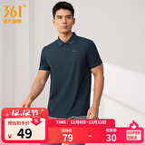 361°运动翻领t恤2025年春夏季新款休闲透气短袖情侣POLO衫开学季 【推荐】【男款】深墨蓝 L