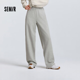 森马（Semir）休闲裤女春季松紧腰抽绳阔腿裤女生显瘦ins慵懒卫裤101125127009A