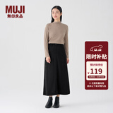 无印良品（MUJI）女式 灯芯绒 A字裙 长半身裙女冬季款裙子 美拉德BE09CC3A 黑色 M (160/66A)