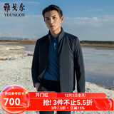 雅戈尔（YOUNGOR）夹克男士优质混纺面料保暖内胆夹克立领拉链经典款夹克 藏青 3XL 190/108A