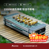 法诗缇（Fastee）电烤炉烤肉锅电烤盘 家用电烧烤炉烤串机 2200W大功率无浓烟户外电烤架烤串烤肉 2200W 持续加热不断电 52cm 1层