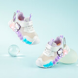 Hello Kitty童鞋女童运动鞋轻便单网透气灯鞋宝宝带灯酷炫发光跑鞋6874白紫26