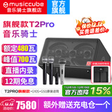 音乐骑士t2pro户外乐器k歌音响网红路演电吹管萨克斯直播蓝牙大功率音箱 (新款)T2Pro+G10+G50话筒