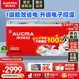 澳柯玛（AUCMA） 商用大容量冷柜 卧式冷冻展示柜雪糕柜 全篮筐便利店冷冻柜平岛柜 【弧形玻璃门】一级能效 | SD-576CG