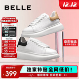 百丽2025新款厚底小白鞋女学生商场同款撞色板鞋Z2U1DCM5 拿铁杏 37