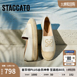 思加图2025新款大麦鞋复古渔夫鞋平底鞋浅口单鞋女鞋9UA13AA5 浅米 33