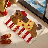 茵尚浴室地垫厕所门口防滑植绒地毯可爱熊猫卫生间吸水速干毛绒脚垫子