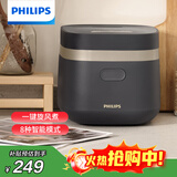 飞利浦（PHILIPS）【25分钟快速饭】多功能1.8L迷你电饭煲隐藏式触控顶屏 24小时智能预约电饭锅HD3072/90深灰金