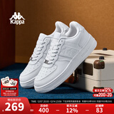 Kappa卡帕男鞋板鞋男冬季新款厚底小白鞋子男百搭休闲鞋情侣跑步运动鞋 鹭羽白 41