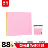 晨光（M&G）文具荧光便利贴标签贴粘性强大号学生记事便签贴纸便签本子5色76*102mm YS-62办公用品