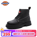 Dickies马丁靴女6孔春季新款短靴 经典光面平底英伦风女靴秋冬新款 28黑色 37