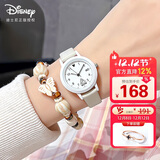 迪士尼（Disney）手表女简约小圆盘带日历石英表初高中学生女孩防水手表圣诞