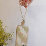 贝意品手机挂绳手腕小众清新文艺手机链挂绳高端时尚珍珠古风花朵吊坠手腕女手链珍珠挂饰结实耐用防丢绳