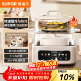 苏泊尔（SUPOR）电炖锅 煲汤锅隔水炖锅0涂层家用多功能锅炖蒸煮一体17L电炖盅炖汤锅电蒸锅 DZ20FC871