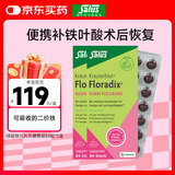 FLORADIXSalusFloradix德国莎露斯铁元补铁剂女备孕孕妇缺铁补维生素b族 绿版便携铁元叶酸片剂 84片*2盒 *