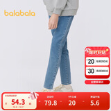 巴拉巴拉女童裤子儿童牛仔裤中大童春装甜美直筒裤修身长裤潮208124108011