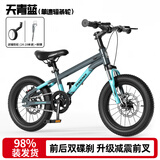 凤凰儿童自行车儿童山地学生车小孩单车带辅助轮3-6-10-12岁小中大童 天青蓝丨单速辐条轮+升级减震款 14寸（适合身高95-105cm）