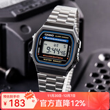 卡西欧（CASIO）手表 小春同款 情侣经典复古小方块 时尚学生表小金表 A168WA-1W 推荐
