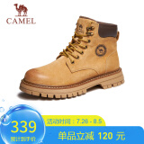 骆驼（CAMEL）女士马丁靴户外情侣高帮大黄靴 GF122W7790 金黄 37