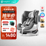 宝贝第一（Babyfirst） 汽车儿童安全座椅灵犀 ISOFIX接口 0-4-7岁正反向安装 北极灰红点款