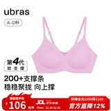ubras[虞书欣同款]夹心软支撑光面小胸聚拢女无痕内衣隐形无钢圈文胸罩 【背勾款】胭脂黛色 S 70A/70B