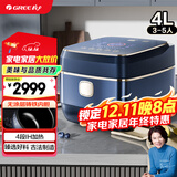 大松格力【董姐同款】铸铁电饭煲真0涂层电饭锅4-5-6人 黑金赤焰釜铁锅家用压力电饭煲4L IH加热 4015C