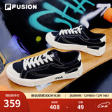 FILA FUSION斐乐男鞋POP帆布鞋潮牌男子潮流板鞋街拍运动休闲鞋男 黑-BK 40
