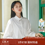 茵曼（INMAN）2025年春秋新款长袖薄荷曼波衬衫女宽松通勤显瘦职业衬衣气质上衣 珍珠白-18314484 M