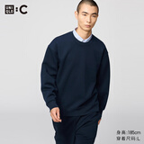 优衣库合作款男装女装宽松卫衣长袖运动衫休闲上衣秋冬新款481040 69 藏青色 M