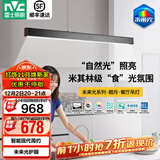雷士（NVC）一字餐厅吊灯智能高显指吸顶吊灯现代简约长条餐桌灯灯饰灯具亦云 【朗月60W】黑色1.2m未来光