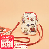 小熊依恋布艺可爱手机包女单肩斜挎包韩版潮手机袋零钱包迷你小包