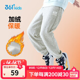 361°童装 儿童裤子25春季男女童3-14岁针织长裤 【加绒】浅瓦花灰 160