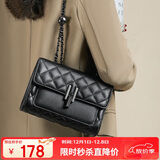 红蜻蜓包包女包2025新款真牛皮金珠链单肩斜挎腋下包送女友生日礼物