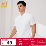 361°运动翻领t恤2025年春夏季新款休闲透气短袖情侣POLO衫开学季 【男款】本白 4XL