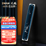 天鹅（SWAN）24孔复音口琴高级成人初学者专业演奏口琴C调国风设计（蓝色）