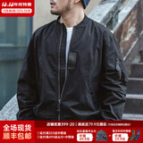 马登工装美式空中MA1飞行员夹克军事风短款外套复古棒球服男潮秋上衣 黑色 M