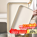 拜杰长方形水果托盘茶盘家用果盘早餐盘收纳盘客厅零食盘银边中号