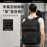 CROSSGEAR十字勋章减重大师商务双肩包男16英寸电脑包高端背包出差旅行包黑