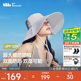 蕉下（beneunder）遮阳帽子女双面倍护渔夫帽防晒帽大檐防紫外线AL500灰