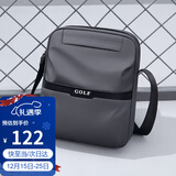 高尔夫GOLF单肩包男士休闲斜挎包男大容量牛津布学生随身小挎包可装ipad轻便手机包防泼水运动男包 黑配灰 