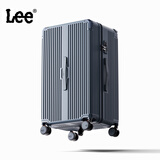 Lee5轮宽拉杆行李箱26寸防爆拉链大容量旅行箱扩容登机拉杆箱皮箱子 品牌枪灰色 20英寸 登机箱-双层防爆拉链-四轮