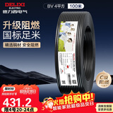 德力西（DELIXI）电线电缆 ZC-BV4平方阻燃单芯单股 家用铜芯电线100米黑色零线 