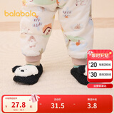 巴拉巴拉地板袜防滑点胶冬季加厚加绒婴幼儿保暖袜子学步不滑208424172204