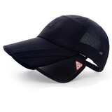 比弗利狼 遮阳鸭舌帽男女士夏季防晒透气网眼加宽抽拉帽檐棒球帽 黑色伸缩瞻遮阳鸭舌帽107Y 均码尺寸大小可调