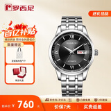 罗西尼（ROSSINI）手表男款 生日礼物机械手表商务男表简约防水黑色515701