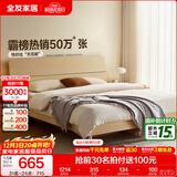 全友家居现代简约高箱储物收纳床主卧1.8米x2米双人大床家具政府补贴 【原木色 | 高脚】床+302床头柜*2 1.8x2米【爆款+性价比超高】